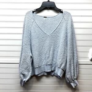 Free People Found My Friend V-neck Sweater Nubby Texture Oversized Size XS